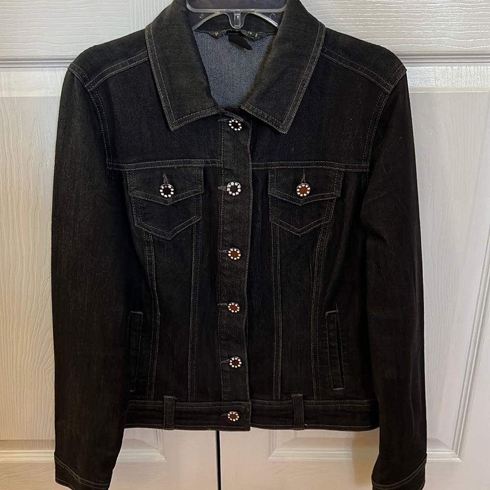 Black denim jacket. Size PS.